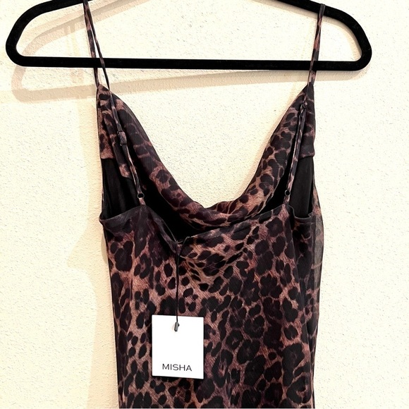 NWT MISHA COLLECTION Johanna slip Midi Dress LEOPARD PRINT whimsigoth mobwife 4 - Picture 10 of 13